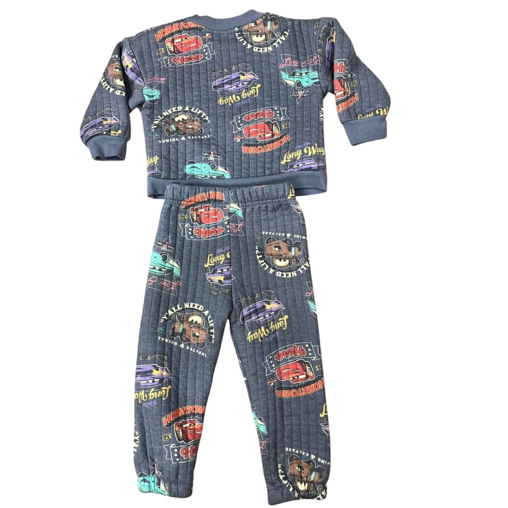 Disney Baby Cars Lightning McQueen Pajamas Set 24M Quilted Sleepwear Top‎ Pants